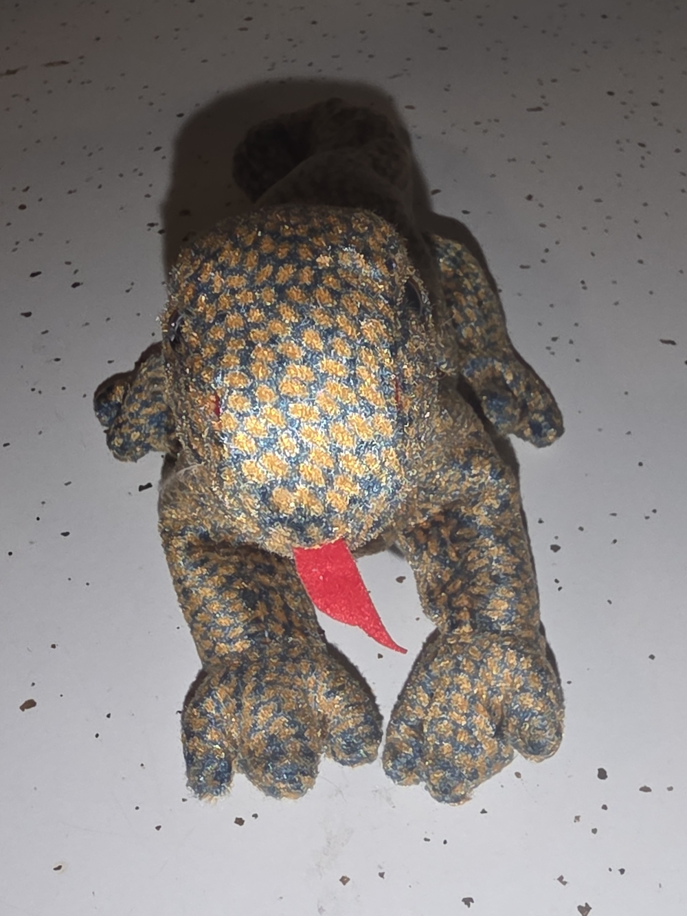 Ty Plush Lizard Stuffed Toy with Red Felt Tongue Scaly 1999